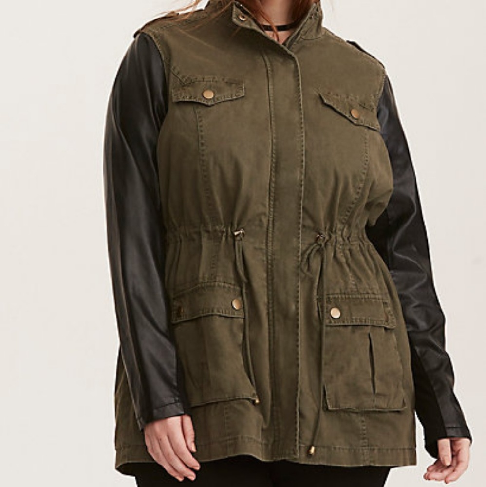 Mixed Fabric Anorak Jacket - Picture 2 of 5